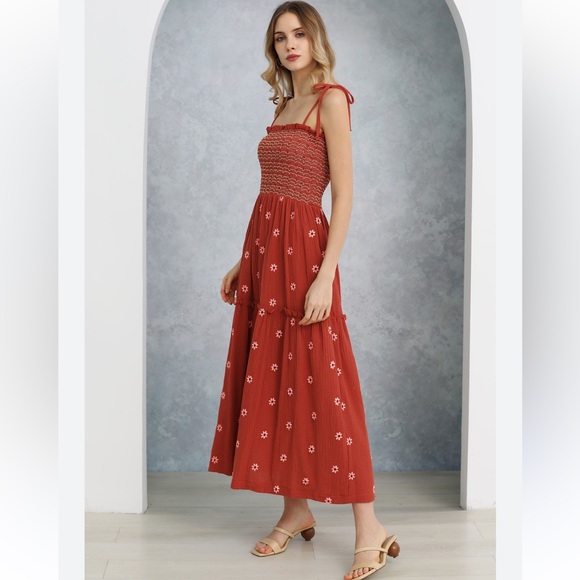 Dresses & Skirts - NWOT! Red and orange floral maxi dress